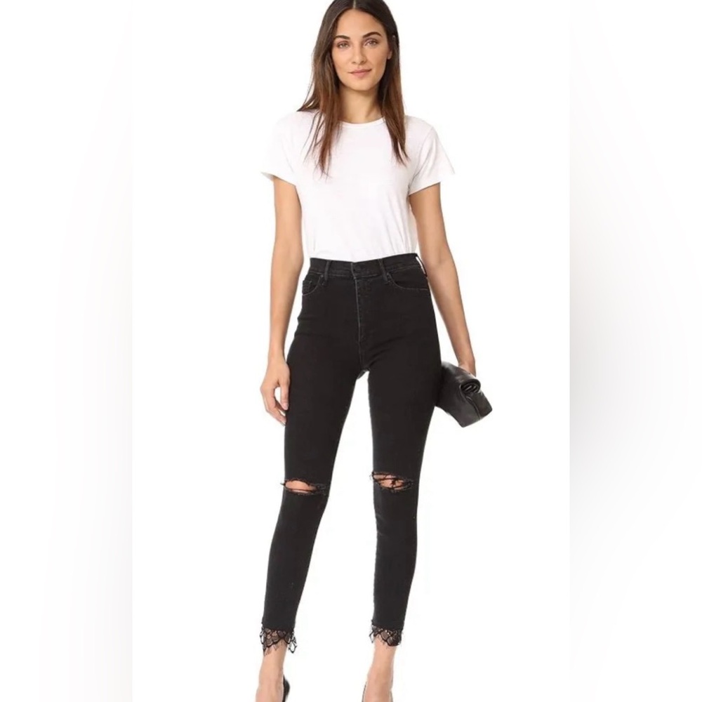 MOTHER The Swooner Dagger Ankle Fray Jeans